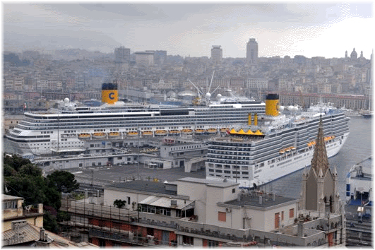 Costa Pacifica and Costa Luminosa in Genoa